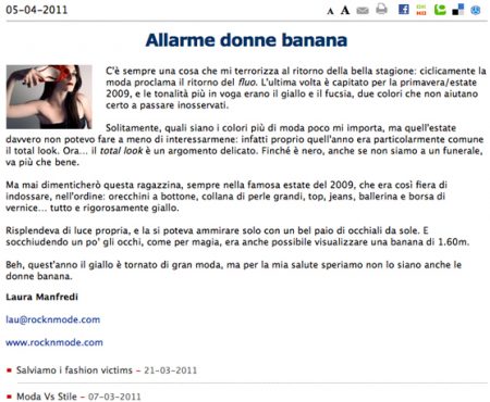 Allarme donne banana