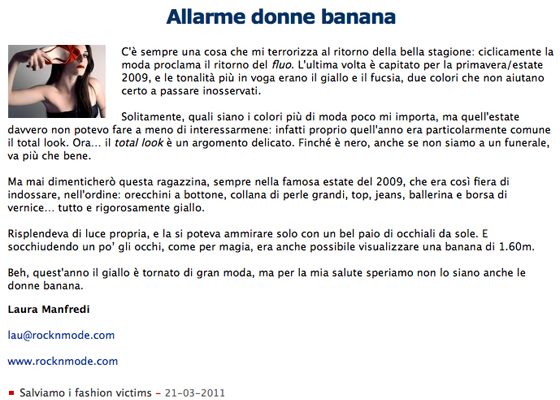 Allarme donne banana