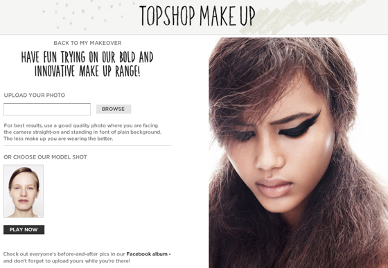 Topshop Virtual makeover