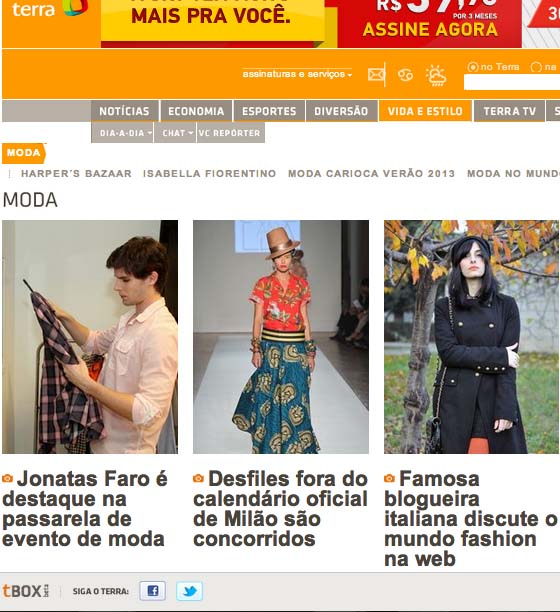 Intervista per Terra.com.br, il portale di notizia brasiliano più seguito