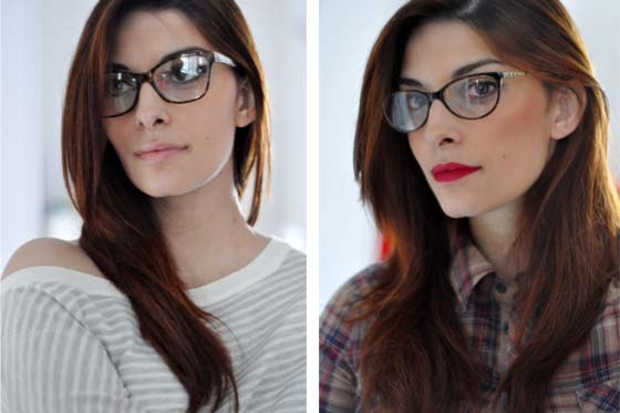 Vogue eyewear: “Ma che occhiali ti metti?” – Due modelli, due look, due make-up diversi