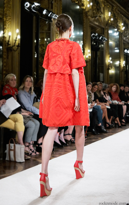 Les Copains, Stefania Bandiera debutto, Les Copains primavera estate 2015, Les Copains spring sumer 2015, MFW, milan fashion week, settimana della moda, shantung di seta, intarsi jacquard, sandali sughero, macrofoglie jungle, foto laura Manfredi, Foto Rocknmode, Laura Manfredi fashion blogger,