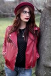 Mango, Mango red leather jacket, Giacca di pelle rossa Mango, skinny Jeans Miss sixty, veronica ferraro per deichmann, outfit blogger, rouge noir, pur red L'Oreal Paris, Felpa Hanita, fashion blogger Laura manfredi, Outit of the day, outfit autunnale,