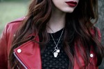 Mango, Mango red leather jacket, Giacca di pelle rossa Mango, skinny Jeans Miss sixty, veronica ferraro per deichmann, outfit blogger, rouge noir, pur red L'Oreal Paris, Felpa Hanita, fashion blogger Laura manfredi, Outit of the day, outfit autunnale,