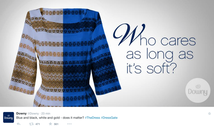 Downi, #TheDress: i geni del marketing (e non solo) sempre sul pezzo, #thedress, brand #thedress, meme #thedress, white and gold, black and blue, #whiteandgold #blackandblue,