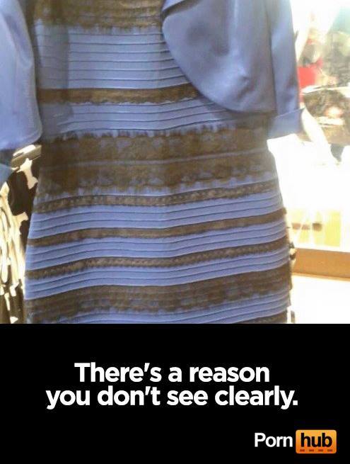 Porn Hub, #TheDress: i geni del marketing (e non solo) sempre sul pezzo, #thedress, brand #thedress, meme #thedress, white and gold, black and blue, #whiteandgold #blackandblue,